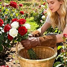 Thorn Proof Leather Gardening Gloves